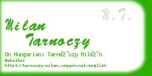 milan tarnoczy business card